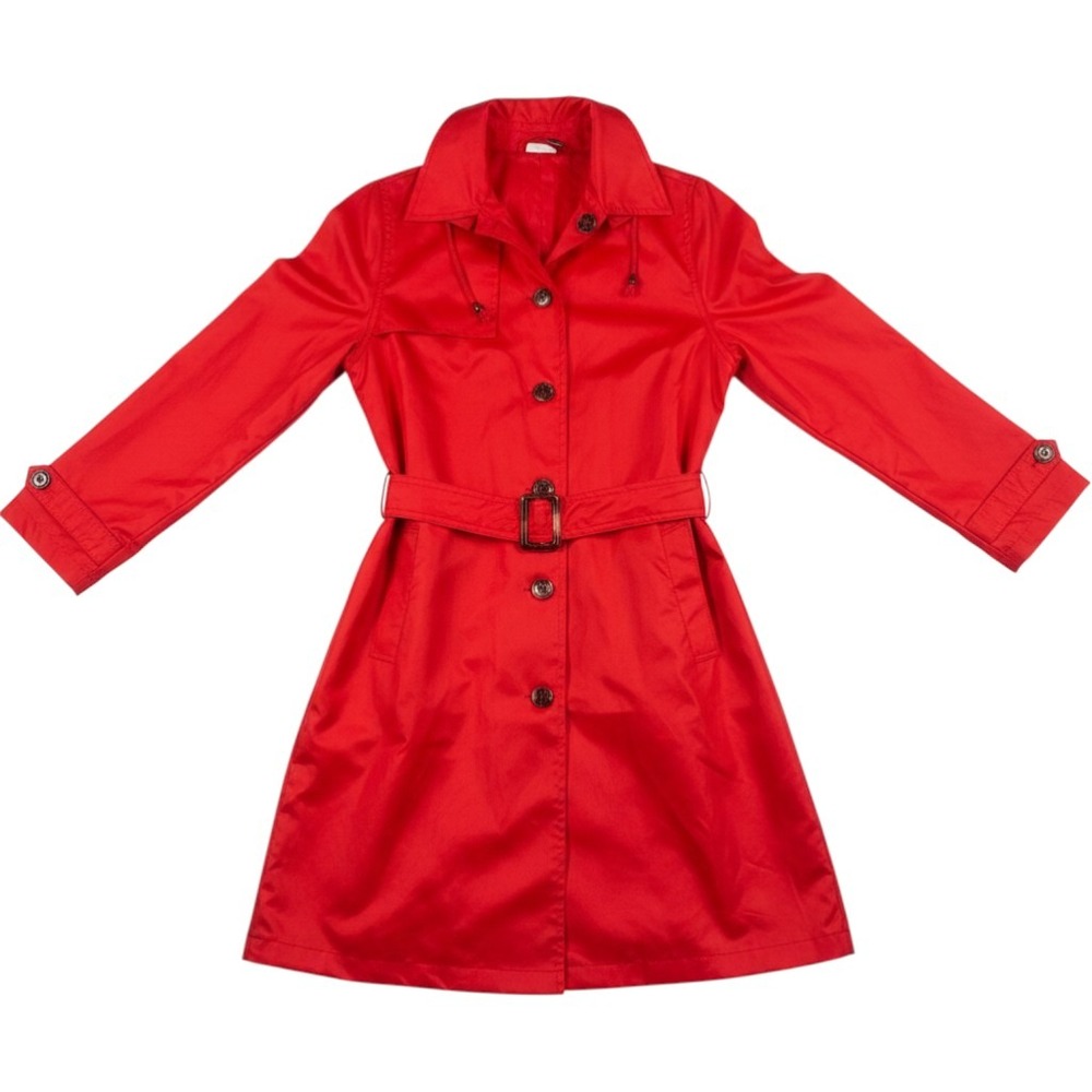Capelli New York Womens M Red Rain Jacket Hooded Belted Windbreaker NWT Gorpcore